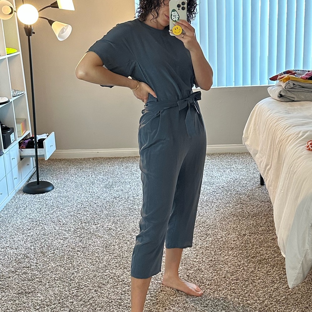 Topshop Boutique Silk Jumpsuit Tie Waist detail - vintage item